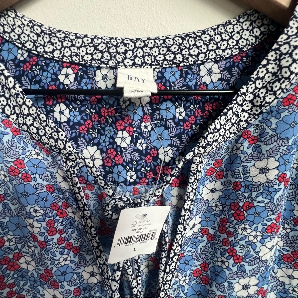 New Gap Dress Womens Floral Drop Waist Pleated Skirt Cottagecore Boho Peasant L - Picture 7 of 15